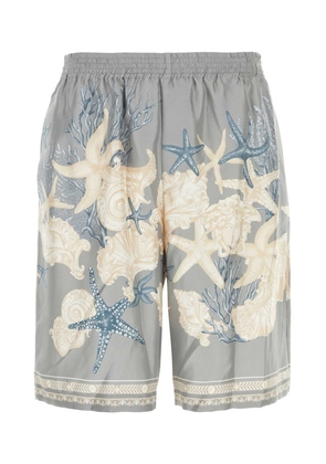 Versace Printed Silk Bermuda Shorts