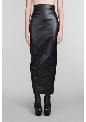 Rick Owens Dirt Pillar Skirt In Black Cotton