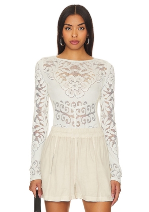 Free People Wild Roses Top in White. Size XS.