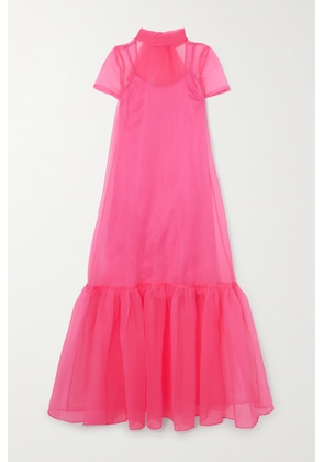 STAUD - Calluna Tie-detailed Organza Maxi Dress - Pink - x small,small,medium,large,x large