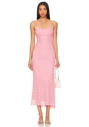 Bardot Adoni Midi Dress in Pink. Size 8.