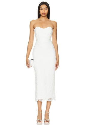 Bardot Kayleigh Midi Dress in White. Size 4, 6, 8.