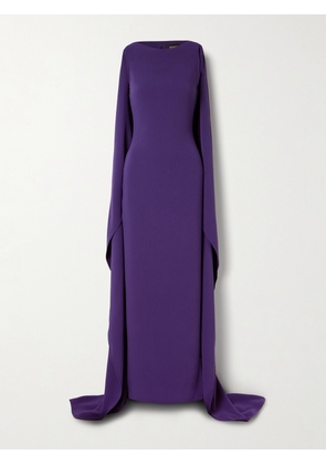 Solace London - Kaila Cape-effect Crepe Gown - Purple - UK 6,UK 8,UK 10,UK 12,UK 14,UK 16