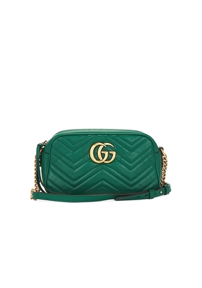 FWRD Renew Gucci GG Marmont Quilted Leather Shoulder Bag in Green.