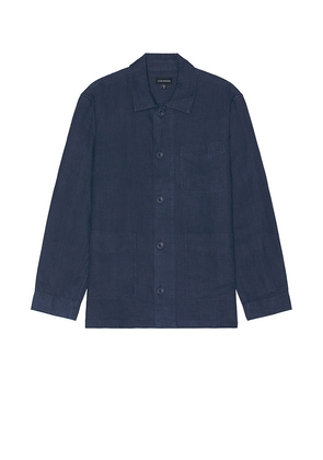 Club Monaco Linen Shirt Jacket in Blue. Size S, XL/1X.