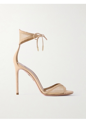 Aquazzura - Wicked 105 Suede And Mesh Sandals - Pink - IT36,IT36.5,IT37,IT37.5,IT38.5,IT39,IT39.5,IT40,IT42