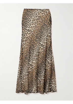 GANNI - Leopard-print Recycled-crepon Maxi Skirt - Animal print - EU 32,EU 34,EU 36,EU 38,EU 40,EU 42,EU 44
