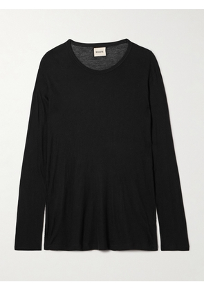 KHAITE - Morton Ribbed-knit Top - Black - x small,small,medium,large,x large