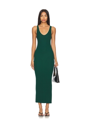 Enza Costa Stretch Silk Knit Maxi Tank Dress in Green. Size L, S, XL, XS.