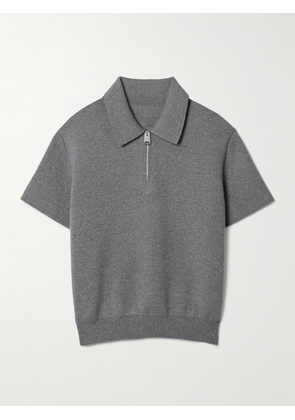 KHAITE - Gulliame Wool-blend Polo Top - Gray - x small,small,medium,large,x large