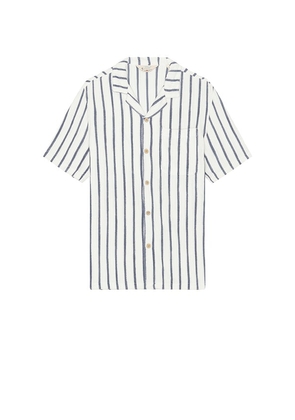 Faherty Short Sleeve Cabana Towel Terry Shirt in Ivory. Size M, S, XL/1X.