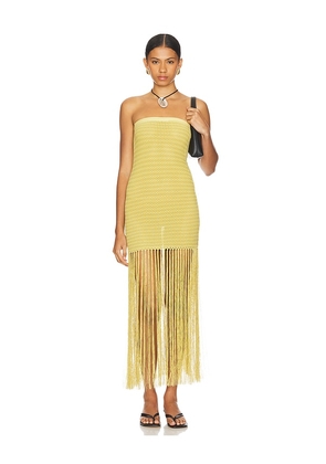 Bec + Bridge Calista Strapless Dress in Yellow. Size M, S.