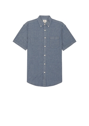 Faherty Short Sleeve Stretch Playa Shirt in Blue. Size M, S, XL/1X.