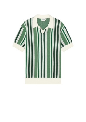 Bound Knit Polo in Green. Size M, S, XL/1X.