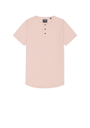 Cuts AO Henley Tee in Mauve. Size S, XL/1X.