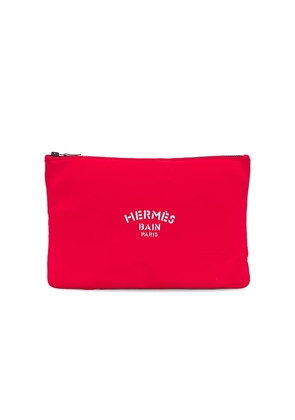 FWRD Renew Hermes Trousse Flat PM Pouch Bag in Red.