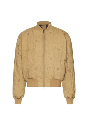Daily Paper Rasal Bomber Jacket in Beige. Size M, S, XL/1X.