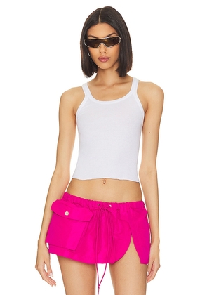 RE/DONE x Hanes Cropped Rib Tank in White. Size XS.