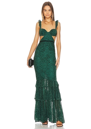 MAJORELLE Mariah Gown in Teal. Size XL.