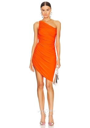 Norma Kamali Diana Mini Dress in Orange. Size S, XS, XXS.