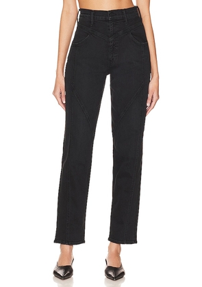 MOTHER High Waisted Pointy Study Nerdy in Black. Size 28.