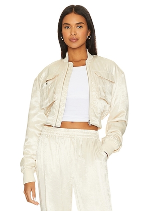 Lovers and Friends Miranda Bomber Jacket in Cream. Size XS.