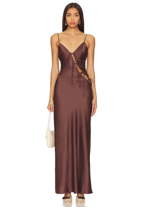 LIONESS About A Girl Maxi in Brown. Size XL, XS.