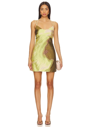 SIMKHAI Rozlyn Dress in Green. Size 4.