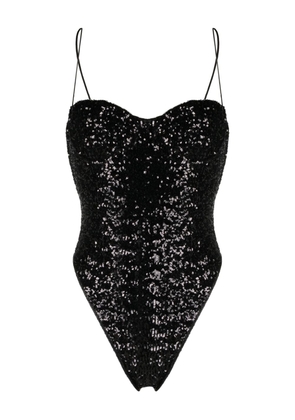 Oséree sequinned underwire swimsuit - Black