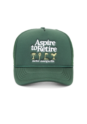 Motel Margarita Aspire To Retire Trucker Hat in Green.