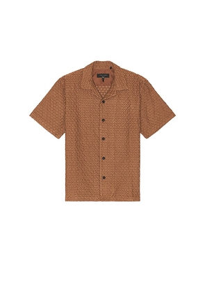 Rag & Bone Avery Diamond Shirt in Brown. Size M, S.