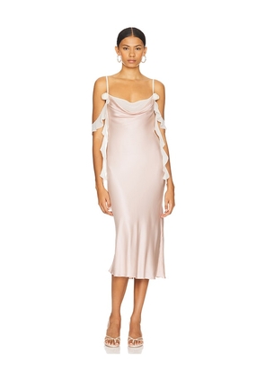 LOBA Soria Midi Dress in Blush. Size M, S, XL, XS, XXS.