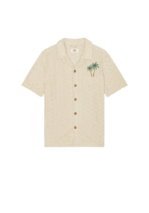 Marine Layer Archive Out Resort Shirt in Beige. Size M, S, XL/1X.