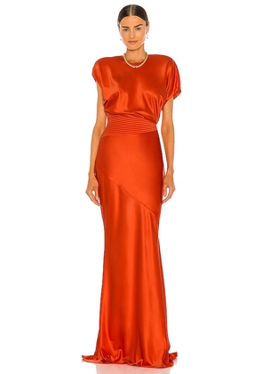 Zhivago Bond Gown in Orange. Size 4, 6.
