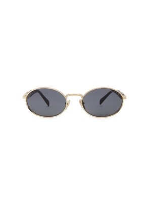 Prada Oval Sunglasses in Metallic Gold.