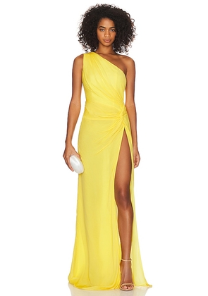 SAU LEE Helene Dress in Yellow. Size 14, 6.