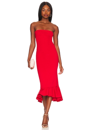 superdown Izzy Ruffle Maxi Dress in Red. Size XL, XS.