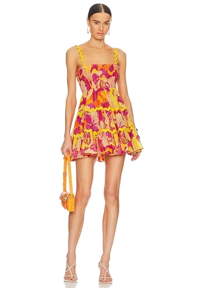 Sundress Tea Dress in Fuchsia,Orange. Size XS/S.