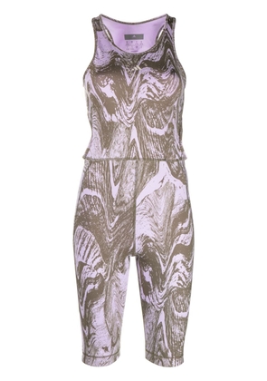 adidas by Stella McCartney abstract-print racerback jumpsuit - Purple