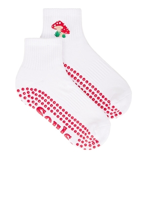 Souls. Shrooms Grip Socks in White. Size S/M.