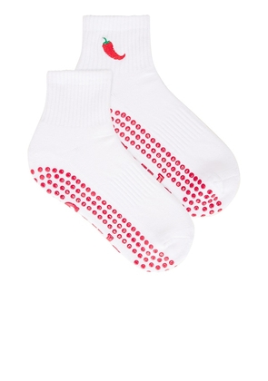 Souls. Spicy Grip Socks in White. Size S/M.