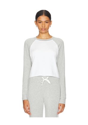 Splits59 Warm Up Cropped Sweatshirt in Light Grey. Size M, S, XL, XS.