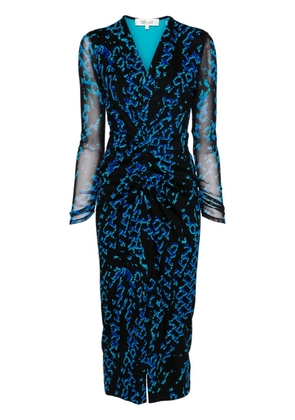 DVF Diane von Furstenberg Hades graphic-print midi dress - Blue