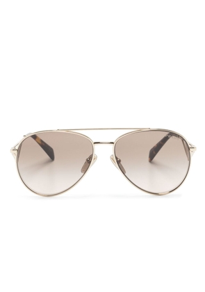 Prada Eyewear enamel-triangle pilot-frame sunglasses - Gold