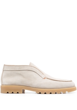 Santoni almond-toe leather loafers - Neutrals