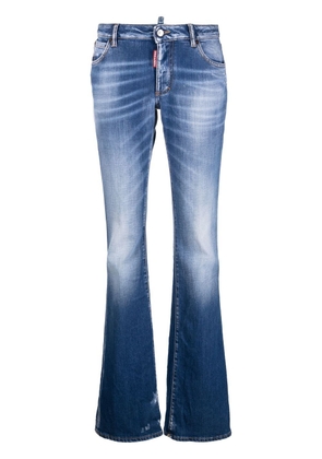 DSQUARED2 logo-patch bootcut jeans - Blue