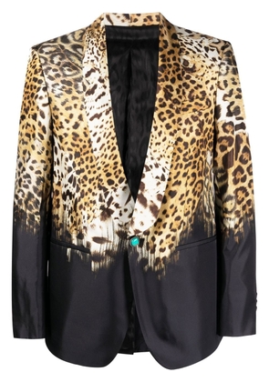 Roberto Cavalli leopard-print silk blazer - Neutrals