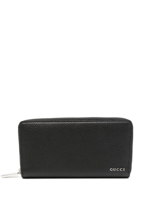 Gucci logo-lettering leather wallet - Black