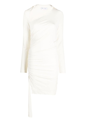 Off-White asymmetric ruched minidress - Neutrals