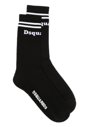 DSQUARED2 logo-knit ankle socks - Black